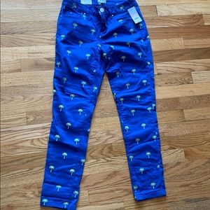 NWT Crown & Ivy skinny Palm Tree pant